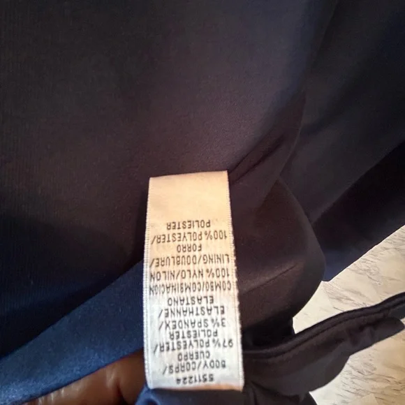 Kay Unger elegant Midnight Blue Long Sleeve Dress - Picture 9 of 11